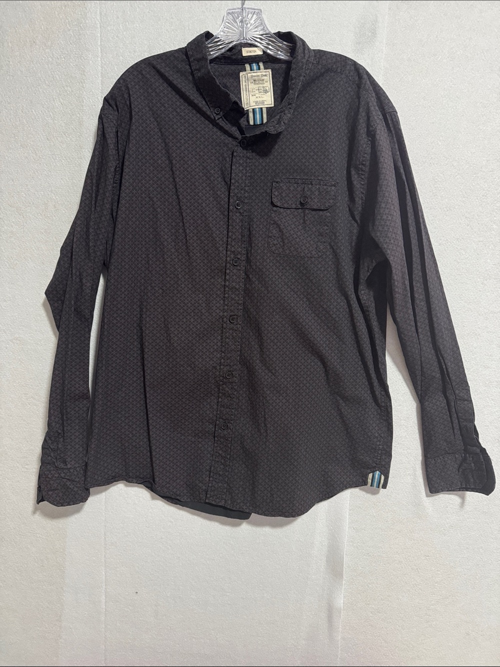 Alexander Julian Black Long-Sleeve Button-Down Shirt with Subtle Dot Pattern